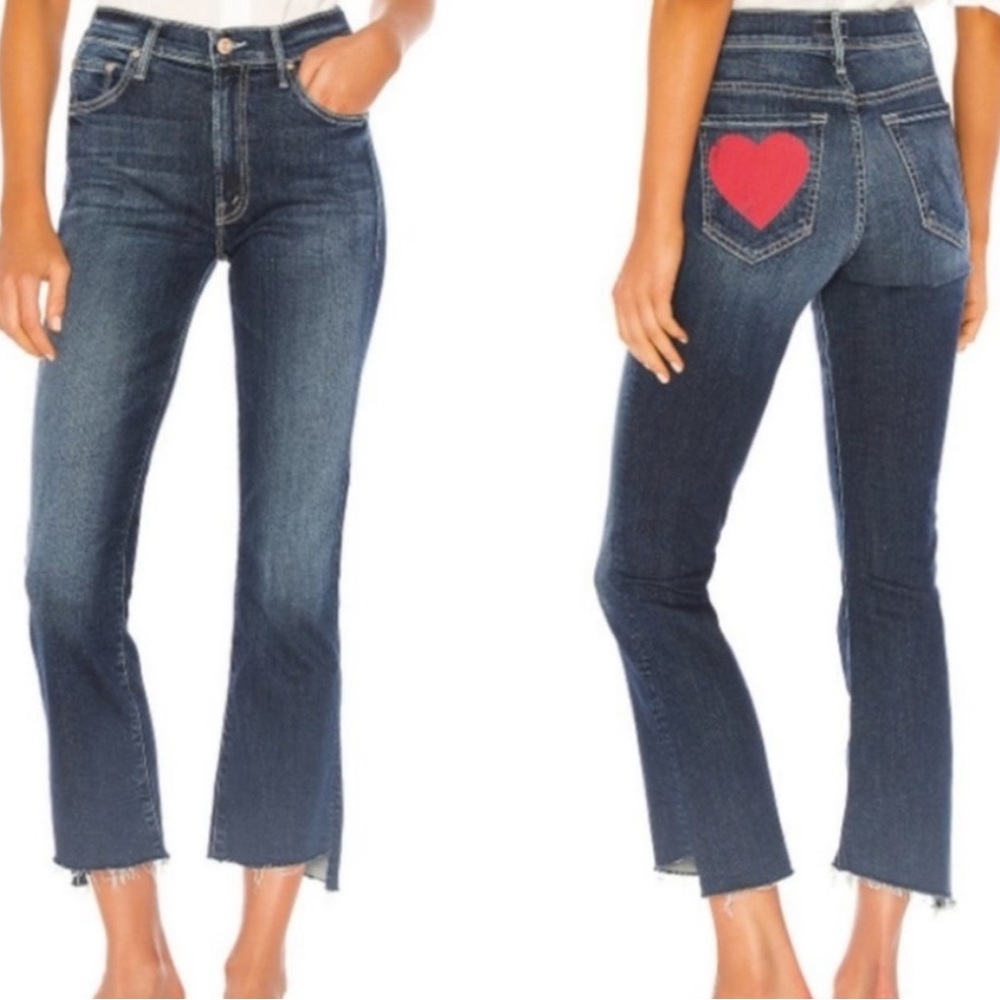 MOTHER Ankle Cropped Jeans in Classic Blue